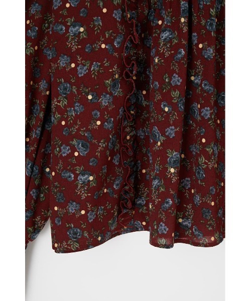 moussy - 今季新作♡MOUSSY FOIL PRINT FRILL ブラウス♡ブラック MOUSSY（マウジー）の「FOIL PRINT FRILL ブラウス（シャツ