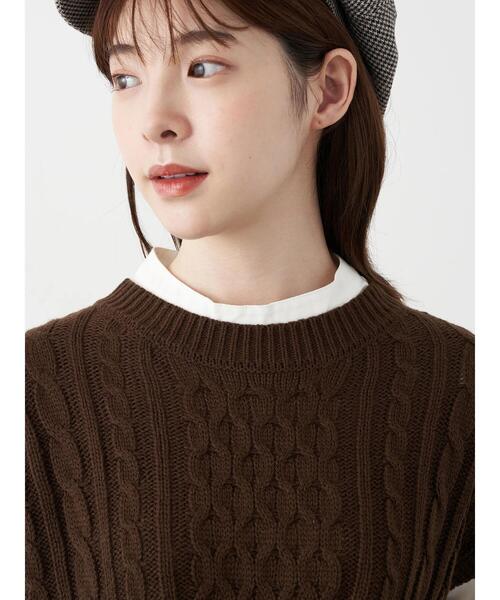 earth music&ecology（アースミュージックアンドエコロジー）の「SET2点 ケーブルベスト+ブラウス　＊（シャツ/ブラウス・レディース・ブラック/ブラウン/ブルー/ホワイト系その他2・FREE）」の9枚目の写真