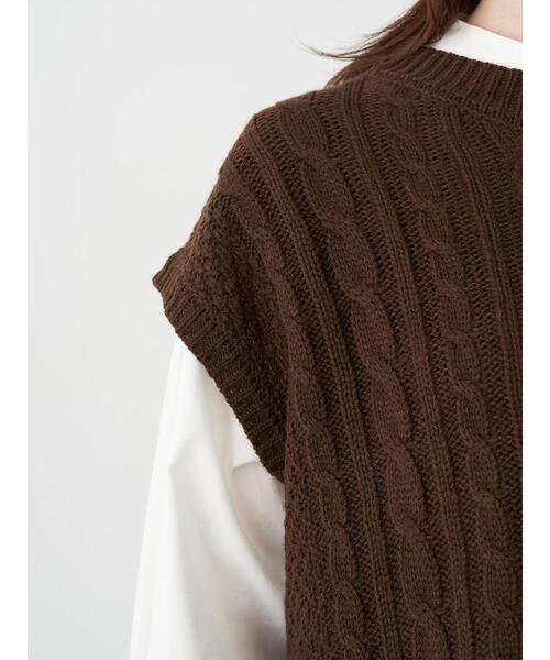 earth music&ecology（アースミュージックアンドエコロジー）の「SET2点 ケーブルベスト+ブラウス　＊（シャツ/ブラウス・レディース・ブラック/ブラウン/ブルー/ホワイト系その他2・FREE）」の10枚目の写真