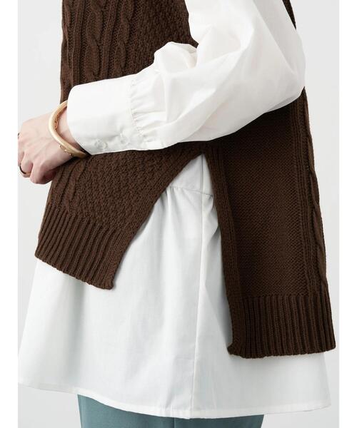 earth music&ecology（アースミュージックアンドエコロジー）の「SET2点 ケーブルベスト+ブラウス　＊（シャツ/ブラウス・レディース・ブラック/ブラウン/ブルー/ホワイト系その他2・FREE）」の11枚目の写真