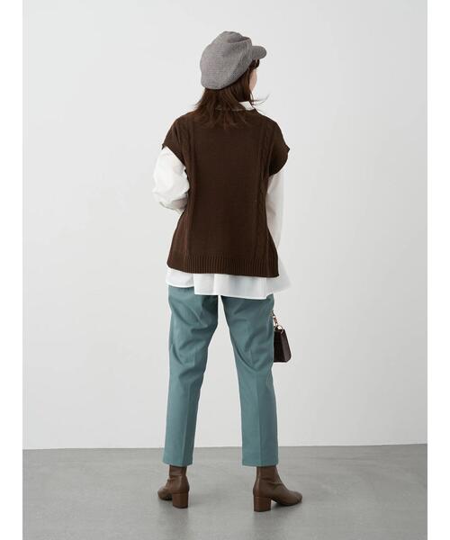 earth music&ecology（アースミュージックアンドエコロジー）の「SET2点 ケーブルベスト+ブラウス　＊（シャツ/ブラウス・レディース・ブラック/ブラウン/ブルー/ホワイト系その他2・FREE）」の19枚目の写真