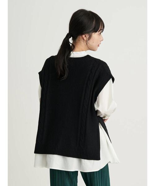 earth music&ecology（アースミュージックアンドエコロジー）の「SET2点 ケーブルベスト+ブラウス　＊（シャツ/ブラウス・レディース・ブラック/ブラウン/ブルー/ホワイト系その他2・FREE）」の22枚目の写真