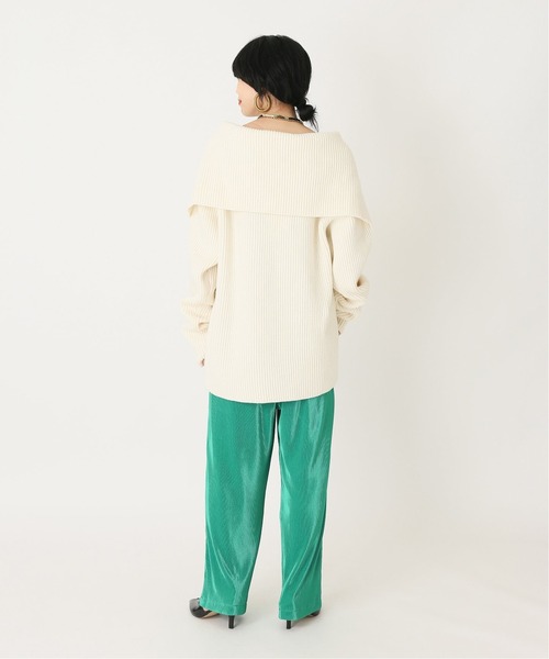 CITYSHOP（シティーショップ）の「AZE BIG COLLAR：ニット（ニット/セーター・レディース・ホワイト/ネイビー・FREE）」の17枚目の写真