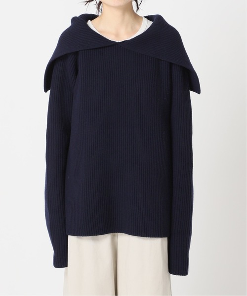 CITYSHOP（シティーショップ）の「AZE BIG COLLAR：ニット（ニット/セーター・レディース・ホワイト/ネイビー・FREE）」の15枚目の写真