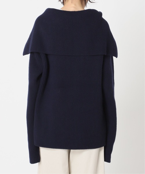 CITYSHOP（シティーショップ）の「AZE BIG COLLAR：ニット（ニット/セーター・レディース・ホワイト/ネイビー・FREE）」の13枚目の写真