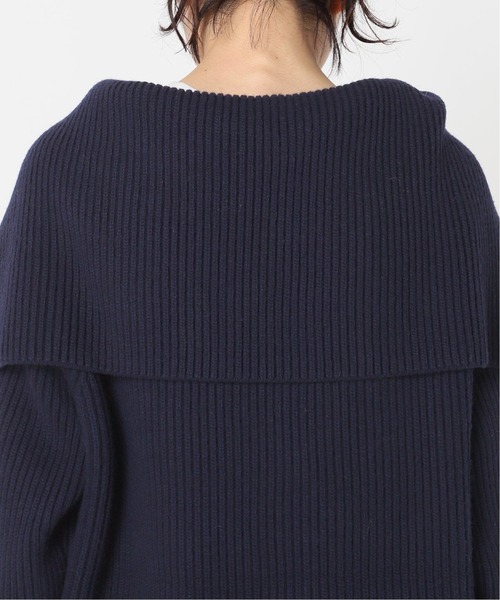 CITYSHOP（シティーショップ）の「AZE BIG COLLAR：ニット（ニット/セーター・レディース・ホワイト/ネイビー・FREE）」の11枚目の写真