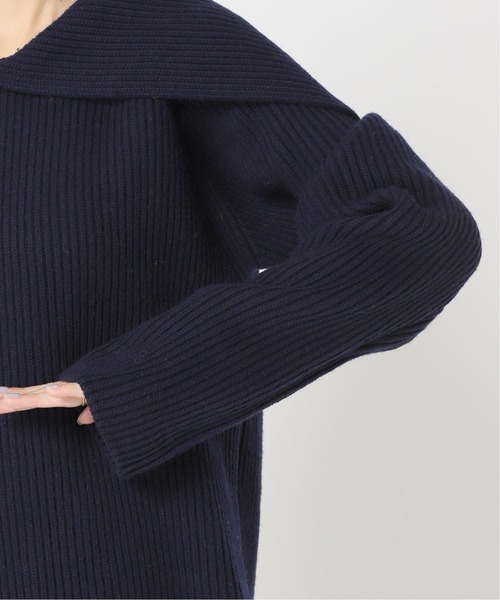 CITYSHOP（シティーショップ）の「AZE BIG COLLAR：ニット（ニット/セーター・レディース・ホワイト/ネイビー・FREE）」の10枚目の写真