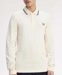 FRED PERRY ホワイト長袖ポロシャツ UK8 中古・古着通販】FRED PERRY (フレッドペリー) 長袖ポロシャツ
