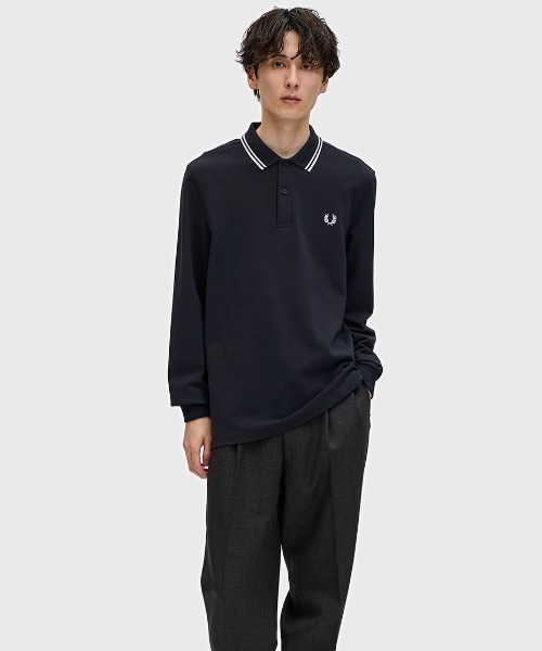 FRED PERRY／フレッドペリー　ポロシャツ長袖　黒 FRED PERRY フレッドペリー 長袖ポロシャツ メンズ The Fred