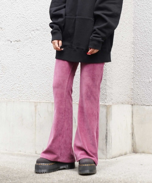 X-girl（エックスガール）の「EASY FLARE PANTS（その他パンツ・レディース・ブラック/ピンク/グリーン・XS/M/S）」の3枚目の写真