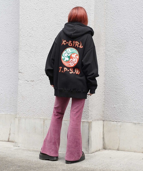 X-girl（エックスガール）の「EASY FLARE PANTS（その他パンツ・レディース・ブラック/ピンク/グリーン・XS/M/S）」の20枚目の写真