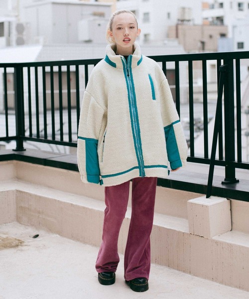 X-girl（エックスガール）の「EASY FLARE PANTS（その他パンツ・レディース・ブラック/ピンク/グリーン・XS/M/S）」の7枚目の写真