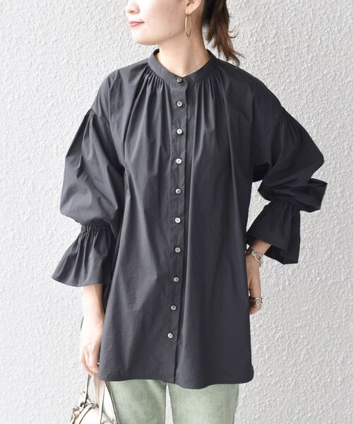 JIL SANDER／ジルサンダー／18SS／ギャザースリーブブラウス