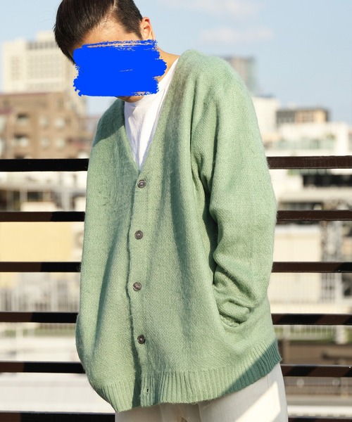 ８(eight)（エイト）の「ニットカーディガン（カーディガン/ボレロ・メンズ・ブラック/レッド/グリーン/アイボリー/ブルーグレー/マスタード/グレイッシュベージュ/スモーキーグリーン系・MEDIUM/LARGE）」の7枚目の写真