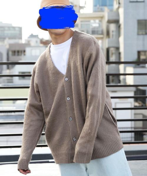 ８(eight)（エイト）の「ニットカーディガン（カーディガン/ボレロ・メンズ・ブラック/レッド/グリーン/アイボリー/ブルーグレー/マスタード/グレイッシュベージュ/スモーキーグリーン系・MEDIUM/LARGE）」の5枚目の写真