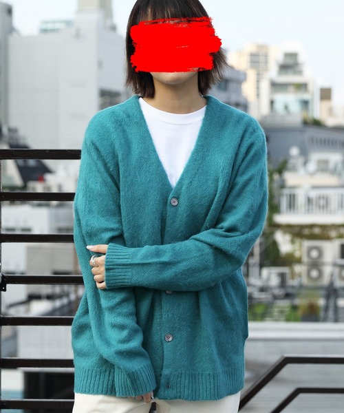 ８(eight)（エイト）の「ニットカーディガン（カーディガン/ボレロ・メンズ・ブラック/レッド/グリーン/アイボリー/ブルーグレー/マスタード/グレイッシュベージュ/スモーキーグリーン系・MEDIUM/LARGE）」の4枚目の写真