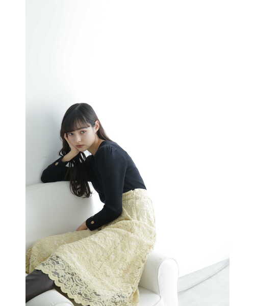 JILL by JILL STUART（ジルバイジルスチュアート）の「◇カットアウトニット（ニット/セーター・レディース・ブラック/グリーン・FREE）」の11枚目の写真