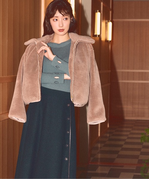 JILL by JILL STUART（ジルバイジルスチュアート）の「◇カットアウトニット（ニット/セーター・レディース・ブラック/グリーン・FREE）」の2枚目の写真