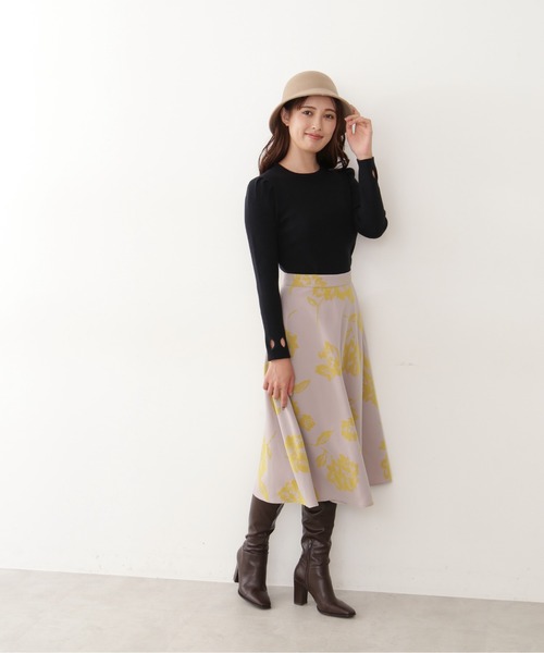 JILL by JILL STUART（ジルバイジルスチュアート）の「◇カットアウトニット（ニット/セーター・レディース・ブラック/グリーン・FREE）」の5枚目の写真