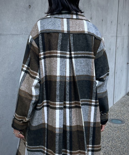 &g'aime(アンジェム)の「【&g'aime】チェックチェスターコート(チェスターコート・レディース・ブラック/ネイビー・FREE)」の12枚目の写真