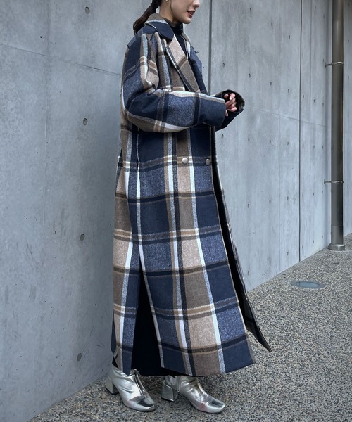 &g'aime(アンジェム)の「【&g'aime】チェックチェスターコート(チェスターコート・レディース・ブラック/ネイビー・FREE)」の19枚目の写真