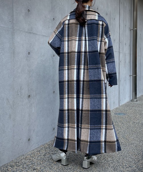 &g'aime(アンジェム)の「【&g'aime】チェックチェスターコート(チェスターコート・レディース・ブラック/ネイビー・FREE)」の20枚目の写真