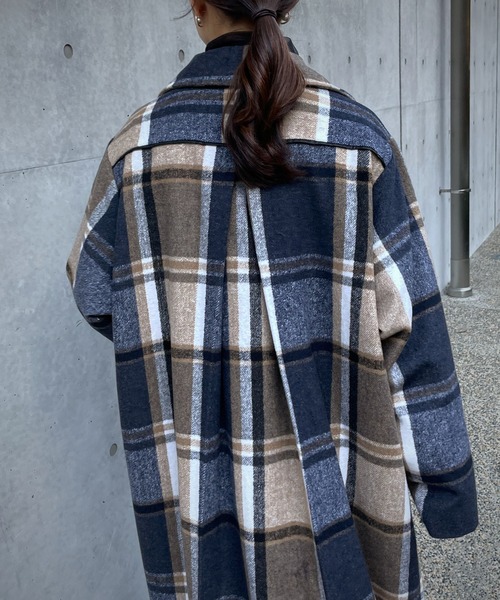 &g'aime(アンジェム)の「【&g'aime】チェックチェスターコート(チェスターコート・レディース・ブラック/ネイビー・FREE)」の22枚目の写真
