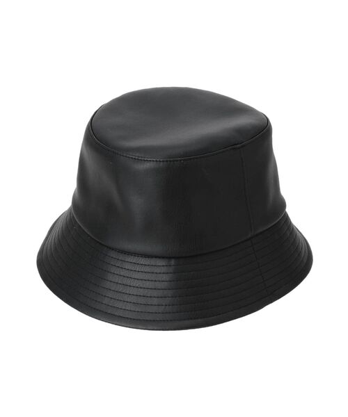 MURUA(ムルーア)の「ヴィーガンレザーバケットハット(ハット・レディース・ブラック/アイボリー・FREE)」の8枚目の写真