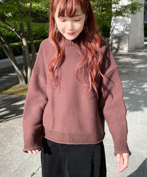 THE SHOP TK (ザ ショップ ティーケー )の「◆カラーロービングニットプルオーバー(ニット/セーター・レディース・ライトブルー/ブラック/イエロー/オレンジ/グリーン/アイボリー/ワインレッド/ブラウン系・11/12/13/14)」の4枚目の写真