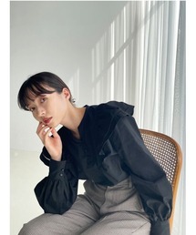 STYLEVOICE | フロントボタンラッフルカラーブラウス(シャツ/ブラウス)