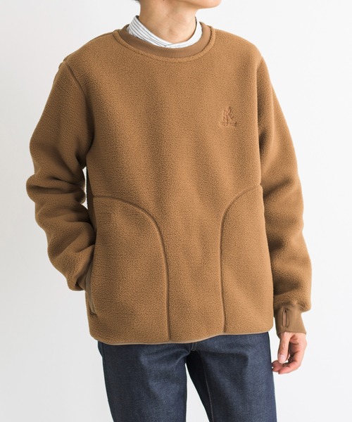 And A（アンドエー）の「GRAMICCI グラミチ / BOA FLEECE PULLOVER ボアフリースプルオーバースウェット トレーナー（セットアップ） / GUJK-21F073（スウェット・メンズ・ナチュラル/ベージュ/ブラック/オリーブ・X-LARGE/MEDIUM/LARGE/SMALL）」の2枚目の写真