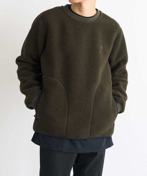 And A（アンドエー）の「GRAMICCI グラミチ / BOA FLEECE PULLOVER ボアフリースプルオーバースウェット トレーナー（セットアップ） / GUJK-21F073（スウェット・メンズ・ナチュラル/ベージュ/ブラック/オリーブ・X-LARGE/MEDIUM/LARGE/SMALL）」の4枚目の写真