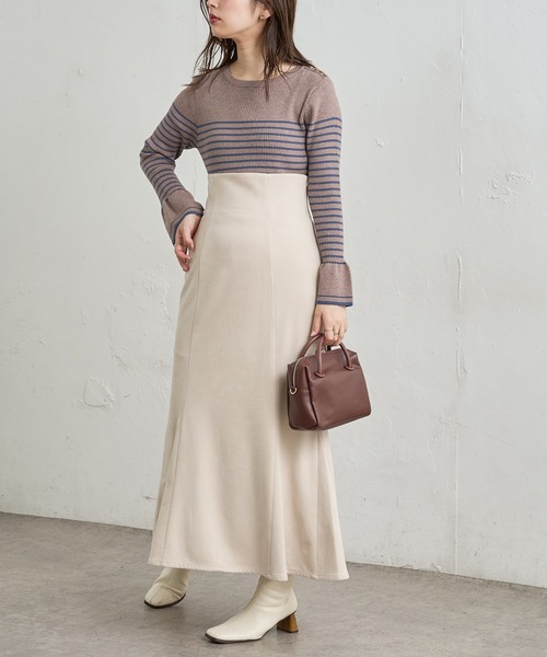 natural couture（ナチュラルクチュール）の「【WEB限定カラー有り】袖口フレア配色リブニット（ニット/セーター・レディース・その他1/その他3/ブラック/その他2/ベージュ/その他4・FREE）」の12枚目の写真