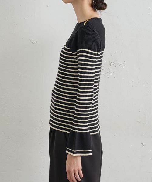 natural couture（ナチュラルクチュール）の「【WEB限定カラー有り】袖口フレア配色リブニット（ニット/セーター・レディース・その他1/その他3/ブラック/その他2/ベージュ/その他4・FREE）」の17枚目の写真