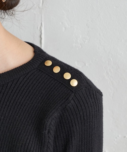natural couture（ナチュラルクチュール）の「【WEB限定カラー有り】袖口フレア配色リブニット（ニット/セーター・レディース・その他1/その他3/ブラック/その他2/ベージュ/その他4・FREE）」の20枚目の写真