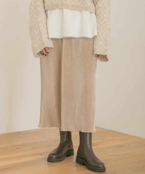 ITEMS URBANRESEARCH（アイテムズ アーバンリサーチ）の「プリーツタイトスカート（スカート・レディース・ブラック/モカ/グレー系その他・FREE）」の5枚目の写真