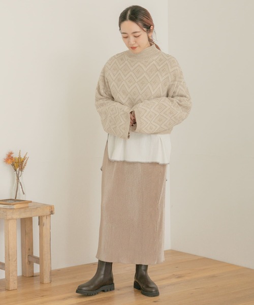 ITEMS URBANRESEARCH（アイテムズ アーバンリサーチ）の「プリーツタイトスカート（スカート・レディース・ブラック/モカ/グレー系その他・FREE）」の4枚目の写真