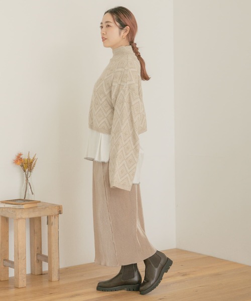 ITEMS URBANRESEARCH（アイテムズ アーバンリサーチ）の「プリーツタイトスカート（スカート・レディース・ブラック/モカ/グレー系その他・FREE）」の8枚目の写真