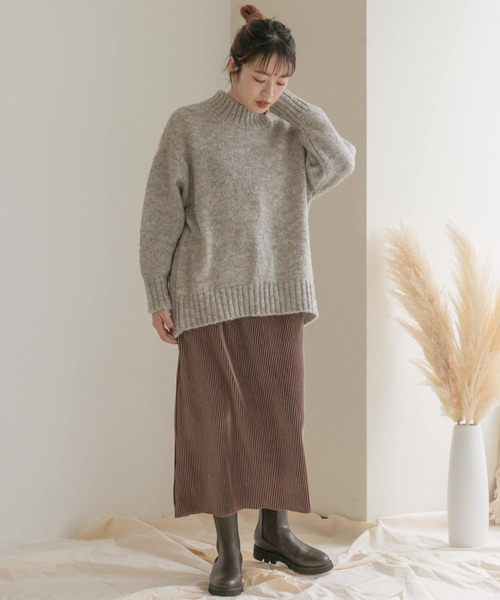ITEMS URBANRESEARCH（アイテムズ アーバンリサーチ）の「プリーツタイトスカート（スカート・レディース・ブラック/モカ/グレー系その他・FREE）」の17枚目の写真