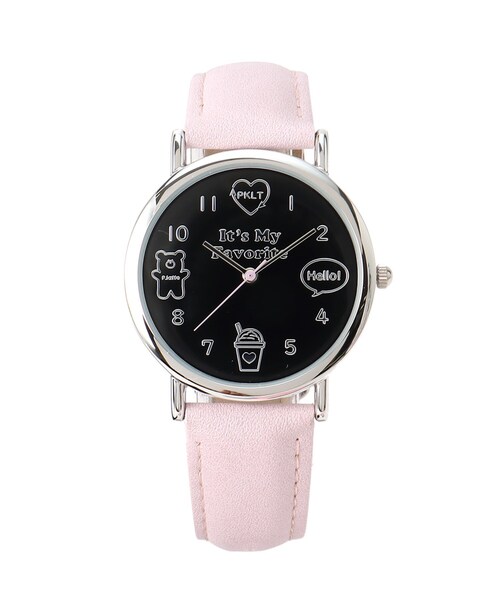 PINK-latte(ピンクラテ)の「アイコンウォッチ(アナログ腕時計・キッズ・ライトブルー/ライトパープル/ベビーピンク・00)」の1枚目の写真