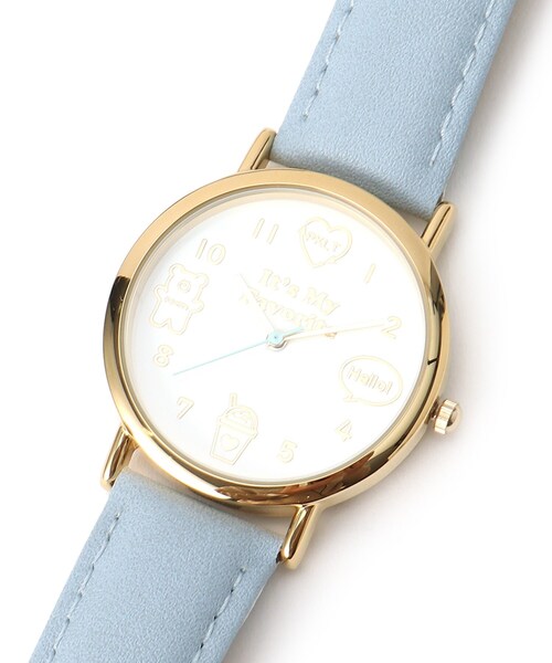 PINK-latte(ピンクラテ)の「アイコンウォッチ(アナログ腕時計・キッズ・ライトブルー/ライトパープル/ベビーピンク・00)」の5枚目の写真