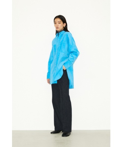 THROW by SLY(スローバイスライ)の「THROW CORDUROY OVER BOXY SH コーデュロ イオーバー シャツ(シャツ/ブラウス・レディース・ターコイズブルー/ライトイエロー・FREE)」の4枚目の写真