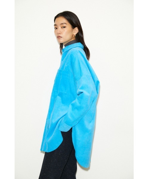 THROW by SLY(スローバイスライ)の「THROW CORDUROY OVER BOXY SH コーデュロ イオーバー シャツ(シャツ/ブラウス・レディース・ターコイズブルー/ライトイエロー・FREE)」の5枚目の写真