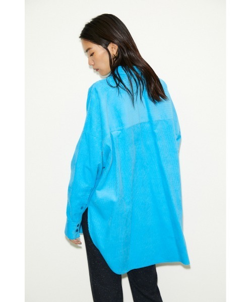 THROW by SLY(スローバイスライ)の「THROW CORDUROY OVER BOXY SH コーデュロ イオーバー シャツ(シャツ/ブラウス・レディース・ターコイズブルー/ライトイエロー・FREE)」の6枚目の写真