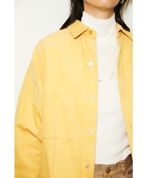THROW by SLY(スローバイスライ)の「THROW CORDUROY OVER BOXY SH コーデュロ イオーバー シャツ(シャツ/ブラウス・レディース・ターコイズブルー/ライトイエロー・FREE)」の13枚目の写真