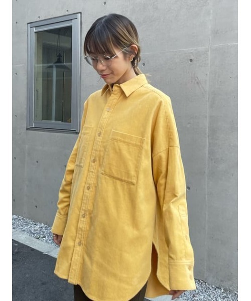 THROW by SLY(スローバイスライ)の「THROW CORDUROY OVER BOXY SH コーデュロ イオーバー シャツ(シャツ/ブラウス・レディース・ターコイズブルー/ライトイエロー・FREE)」の18枚目の写真