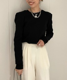 タックショルダーリブプルオーバー