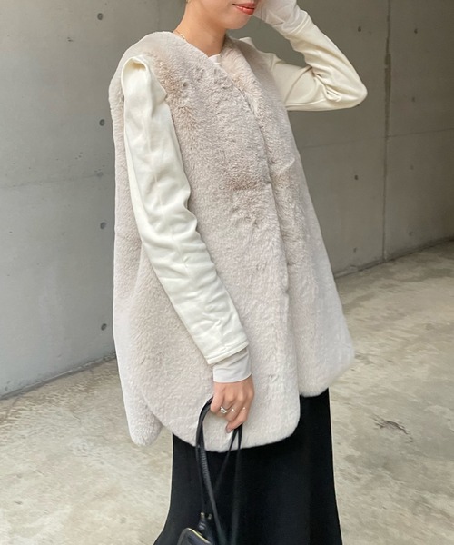 DouDou(ドゥドゥ)の「タックショルダーリブプルオーバー(Tシャツ/カットソー・レディース・ブラック/オリーブ/アイボリー・FREE)」の20枚目の写真