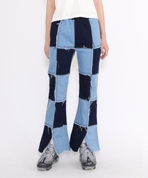 PUNYUS | パッチワークデニムフレアパンツ(デニムパンツ)