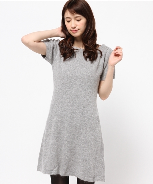 Chico（チコ）の「半袖アンゴラニット（チュニック・レディース・グレー/レッド/ブラック・FREE）」の5枚目の写真